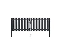 vidaXL Portail de clôture à double porte 306x125 cm - Anthracite