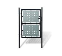 vidaXL Portail de clôture noir à une porte 100x150 cm 141687 Noir G
