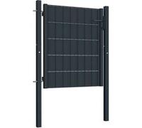 Vidaxl Portail De Clôture Pvc Et Acier 100x81 Cm Anthracite