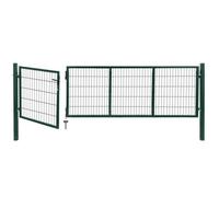 vidaXL Portail de clôture battant 350 x 100 cm Acier Vert
