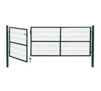 vidaXL Portail de Jardin avec poteaux 350 x 120 cm, Acier Vert