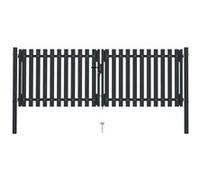 vidaXL Portail de clôture à double porte 306x125 cm - Anthracite