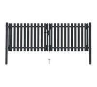 Portail de clôture - vidaXL - Double porte - Acier enduit de poudre - 306x150 cm - Anthracite Gris G
