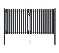 Vidaxl Portail De Clôture À Double Porte Acier 306x200 Cm Anthracite
