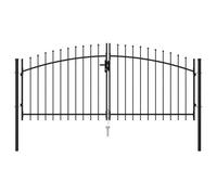 Portail de clôture Woerden à double porte avec pointes supérieures - vidaXL - noir - robuste - 299,5 x 174,5 cm 473eub30m