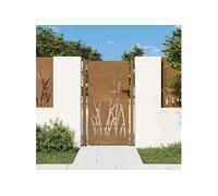 vidaXL Portail de jardin Acier corten motif herbe