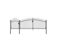 Portail de jardin - vidaXL - 2,25 x 4 m - Acier enduit de poudre - Noir - Battant Noir G