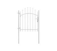 Portail de jardin - - Acier - 1 x 1,75 m - Blanc - Battant