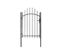 vidaXL Portail de jardin Woerden – Acier 1 x 1,5 m Noir incurvé battant