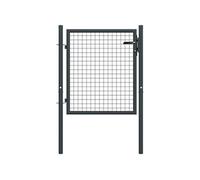 vidaXL Portail maille de jardin acier galvanisé 100x125 cm Gris