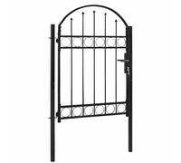vidaXL Portail de jardin acier avec dessus arqué 100x125 cm Noir