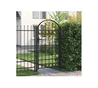 vidaXL Portail de jardin Assen en acier avec dessus arqué Noir