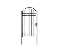 vidaXL Portail avec dessus arqué 100x250 cm Noir