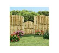 vidaXL Portail de Jardin, Barrière de Sécurité, Portillon avec Clous, Porte de Patio Terrasse Extérieur, Bois Pin Imprégné