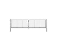 Portail de jardin en acier galvanisé 400 x 75 cm argent 144298