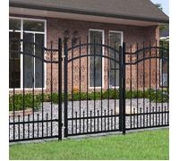 Portail de jardin en acier - VIDAXL - 103x175 cm - Noir - Acier enduit de poudre - Double battant