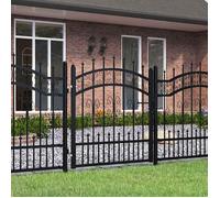 Portail de jardin en acier - VIDAXL - Noir - 103x150 cm - Acier enduit de poudre - Double battant