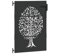 Portail de Jardin en Métal, Portillon de Jardin Porte de Clôture Extérieur Noir 85 x 150 cm Acier peint par poudre