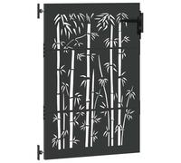 Portail de Jardin en Métal, Portillon de Jardin Porte de Clôture Extérieur Noir 85 x 150 cm Acier peint par poudre