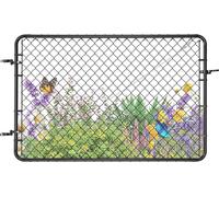 Portail de jardin - Portail de clôture - Largeur réglable 67-183 cm - Hauteur 183 cm - Revêtement plastique - Sans poteaux