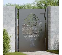 vidaXL Portail de Jardin, Portillon de Patio, Barrière de Sécurité, Porte d'Extérieure Terrasse, 100x175 cm Acier Corten Conception de l'arbre