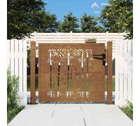 vidaXL Portail de Jardin 100x75 cm en Acier Corten, Design carré