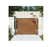 vidaXL Portail de Jardin, Portillon de Patio avec Serrure, Barrière de Sécurité, Porte d'Extérieure Terrasse, 100x100 cm Acier Corten