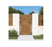 vidaXL Portail de jardin Portillon de patio avec serrure 100x200 cm Acier Corten