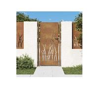 vidaXL Portail de Jardin, Portillon de Patio, Barrière de Sécurité, Porte d'Extérieure, Anthracite 105x180 cm Acier 153176 Marron G