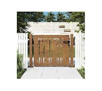 vidaXL Portail de jardin Design de bambou Acier corten 100x100 cm
