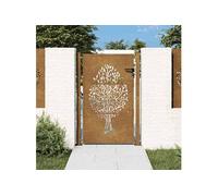 vidaXL Portail de jardin Conception de l'arbre 100x125 cm Acier Corten
