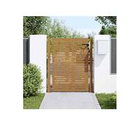 vidaXL Portail de Jardin, Portillon de Patio, Barrière de Sécurité, Porte d'Extérieure Terrasse, 100x150 cm Acier Corten Conception de Carré