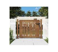 vidaXL Portail de jardin Portillon de patio Acier Corten Design Bambou 100x75 cm