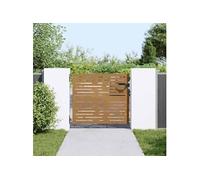 vidaXL Portail de Jardin, Portillon de Patio, Barrière de Sécurité, Porte d'Extérieure Terrasse, 85x100 cm Acier Corten Conception de Carré