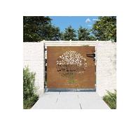 vidaXL Portail de Jardin, Portillon de Patio, Barrière de Sécurité, Porte d'Extérieure Terrasse, 85x100 cm Acier Corten 153209