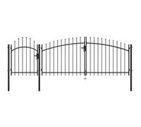 vidaXL Portail jardin Acier - Noir