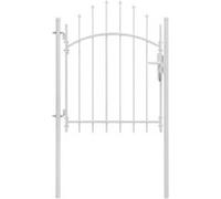 vidaXL Portail de jardin Acier 1 x 1,75 m Blanc Battant