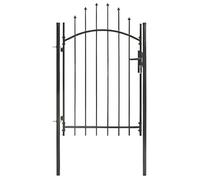 vidaXL Portail de jardin Woerden – Acier 1 x 1,5 m Noir incurvé battant