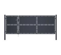 vidaXL Portail de jardin battant en acier 350 x 125 cm Anthracite