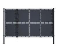 vidaXL Portail de jardin 350 x 150 cm Acier Anthracite Battant