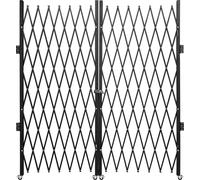 Portail de sécurité pliant double, 6-1/2 pi H x 12 pi L Portail pliant, portail de sécurité accordéon en acier, portail de sécurité extensible flexible, barrière roulante à 360°, portail ou porte à ci
