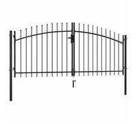 Portail Double - vidaXL - 300x150 cm - Acier - Noir - Anti-corrosion