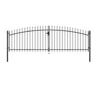 Portail double - vidaXL - 400 x 175 cm - Acier noir - Battant - Manuel