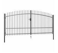 Portail Double - vidaXL - 400x225 cm - Acier - Noir - Style Lance