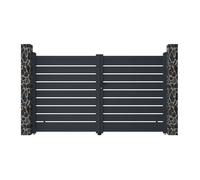 Portail électrique battant aluminium ajouré L305 x H183 cm anthracite - PRIMO