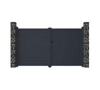 Portail électrique battant aluminium plein L305 x H180 cm anthracite - NAZARIO