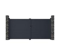 Portail électrique battant aluminium plein L355 x H181 cm anthracite - NAZARIO