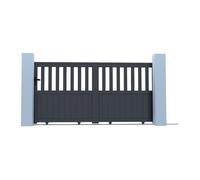 Portail électrique coulissant aluminium ajouré L314 x H149 cm anthracite TARNOS II