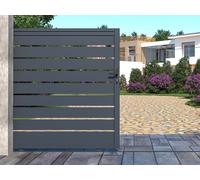 Portail électrique coulissant aluminium ajouré L374 x H183 cm anthracite - PRIMO