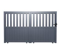 Portail électrique coulissant aluminium ajouré L401 x H149 cm anthracite TARNOS II